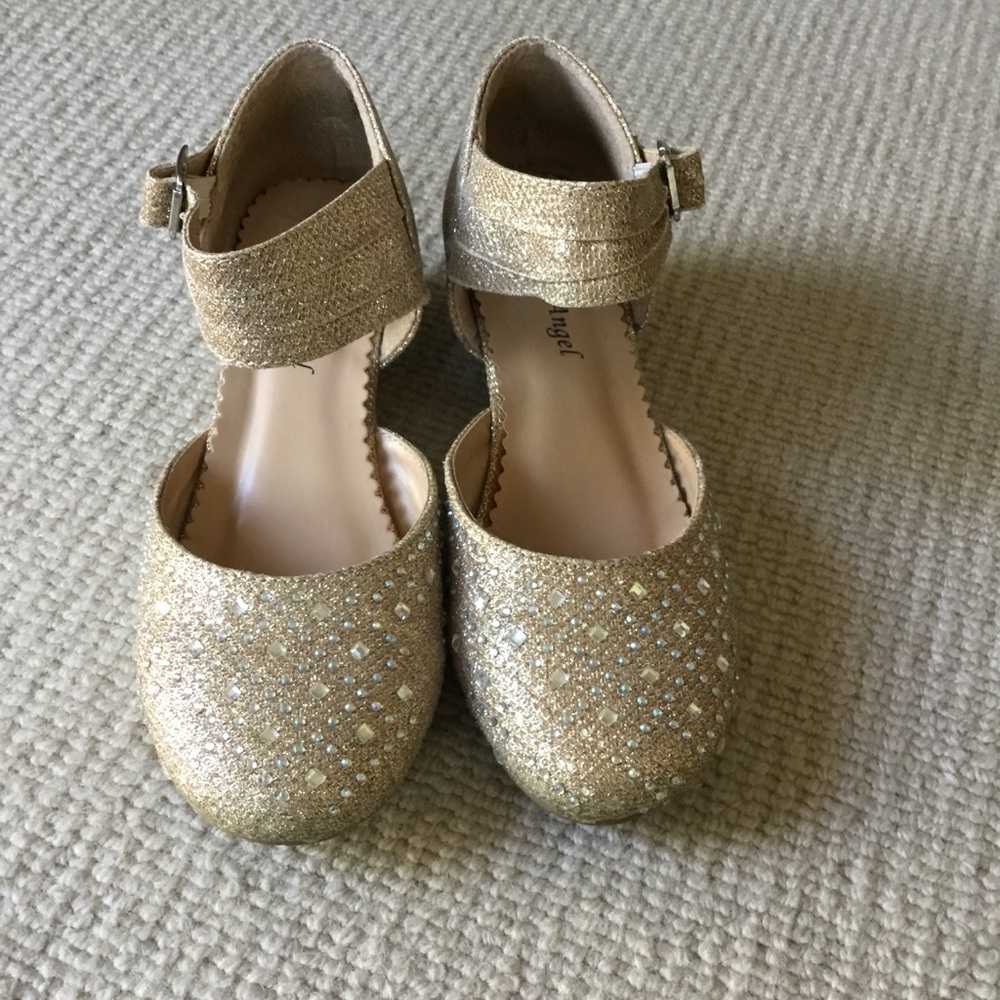 Girls Sparkle Gold Mary Jane Dress Shoes
